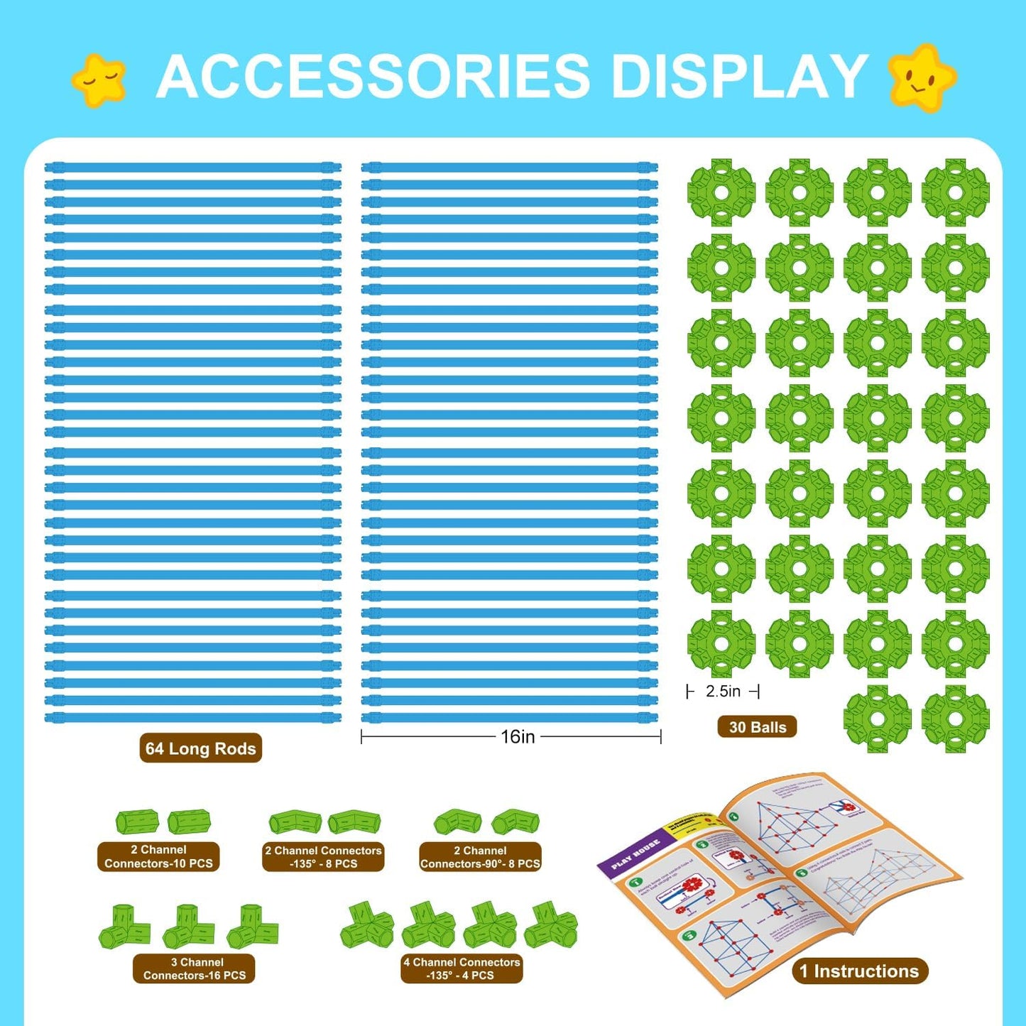 SpringFlower Fort Building Kit for Kids,STEM Construction Toys, Educational Gift for 3 4 5 6 7 8 9 10 11 12 Years Old Boys and Girls,Ultimate Creative Set for Indoor & Outdoors Activity,140 Pcs,Green