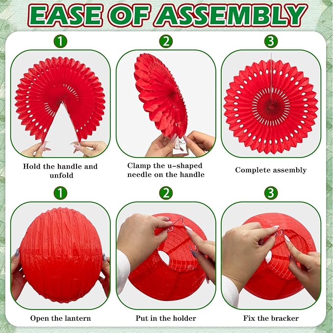 13Pcs Italian Party Decorations, Hanging Red White and Green Paper Lanterns Paper Fans for Birthday Wedding Baby Shower Christmas Mexican Independence Day Italian Themed Party Decorations