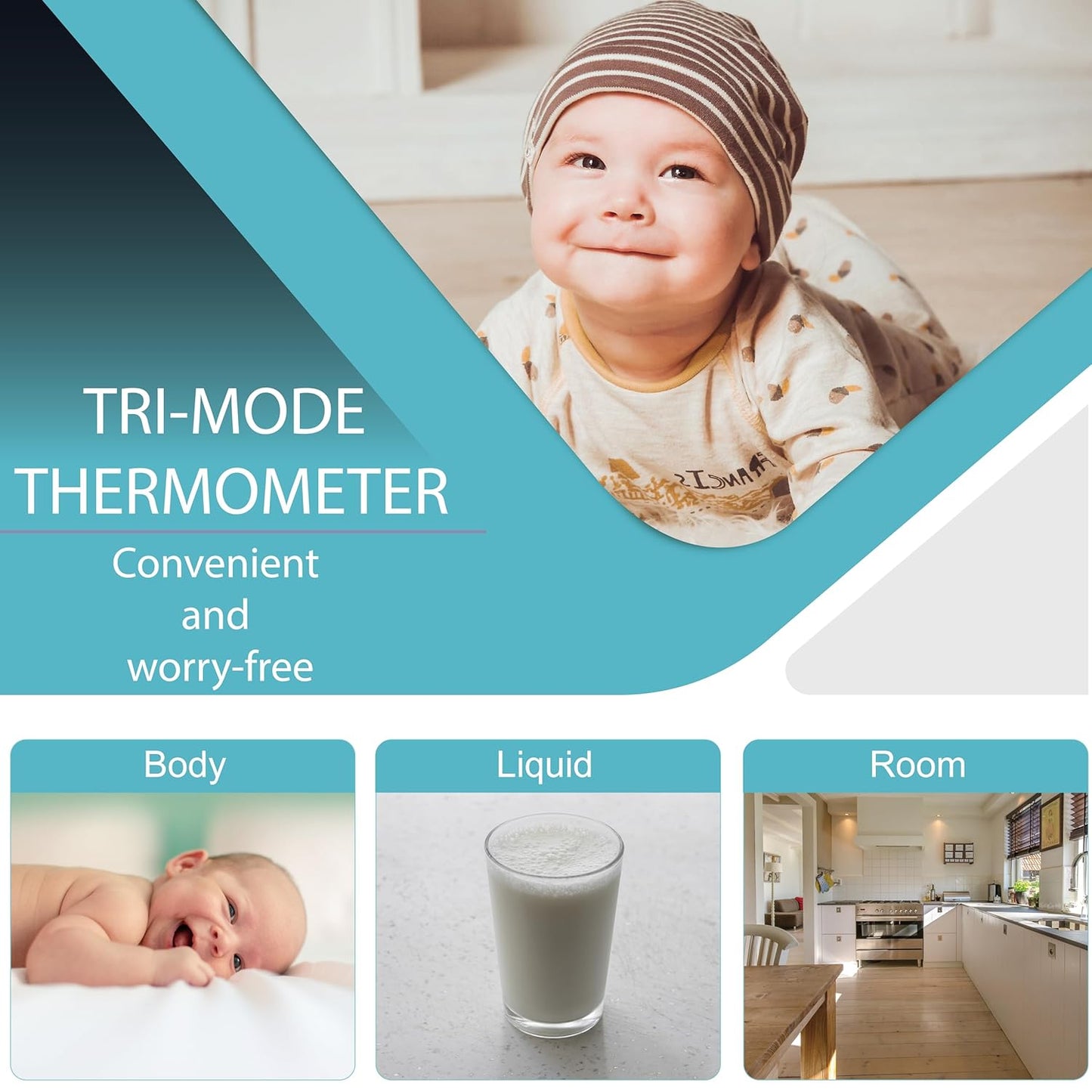 Amplim Non-Contact Forehead Thermometer & Case for Adults, Kids, Baby, FDA Cleared, Medical Grade, Touchless Infrared, 1-Sec Reading, Fever Alarm, Memory Recall, Quiet Mode, (White)