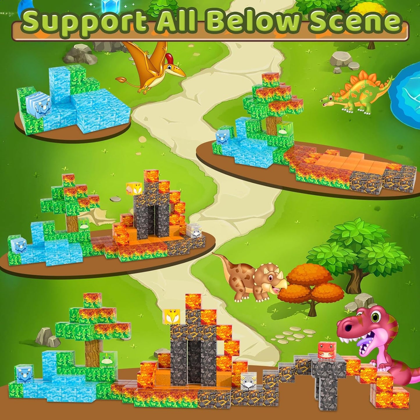 1 inch Magnetic Blocks - 120PCS Magnetic Toy Set, STEM Montessori Sensory Toys for 3+ Year Old Boys & Girls, Creative Construction Toys Gift for Toddlers Kids