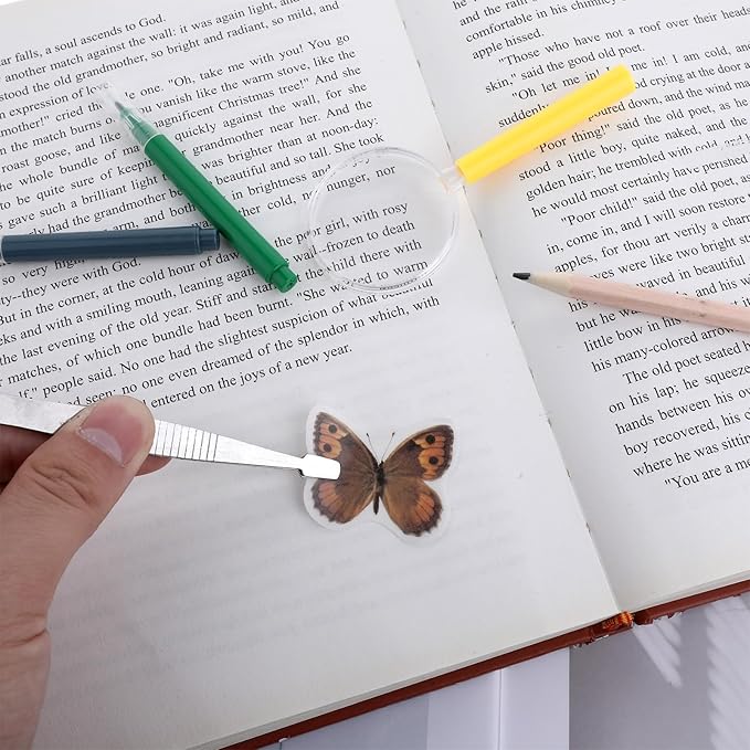 2 Pcs Stamp Collecting Supplies, Hot Stamp Tool Tweezers for Crafting, Stainless Steel Flat Wide Sticker Tweezers for Journaling Scrapbooking Stamping Supplies Model Building, Jewelry Craft