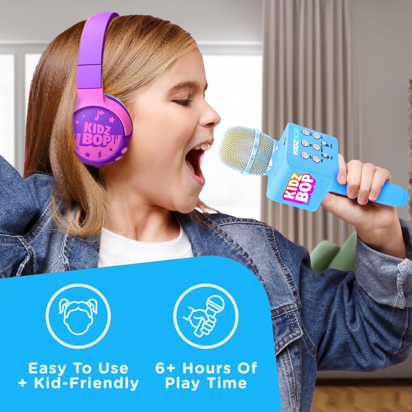 Move2Play, Kidz Bop Karaoke Microphone | The Hit Music Brand for Kids | Toy for Girls & Boys Ages 2, 3, 4, 5, 6, 7, 8+ Years Old | Gift & Birthday Present