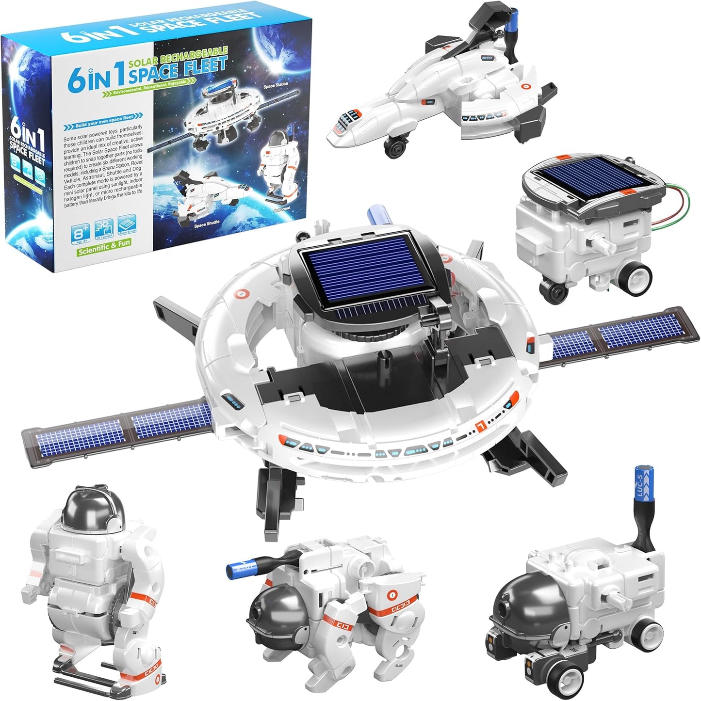 STEM Projects for Kids Ages 8-12, Science Kits for Boys 8-14, 6-in-1 Solar Robot Space Toys Building Science Kits Gifts for 7 8 9 10 11 12 13 Year Old Boys Girls Teen
