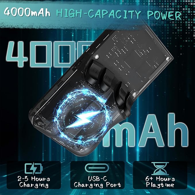 R36MAX Handheld Game Console, 40000+ Games Retro Gaming Console, 256GB TF Card Mini Retro Video Console, 4000mAh Rechargeable 4.0" IPS HD Screen Portable Pocket Arcade (Transparent Black)