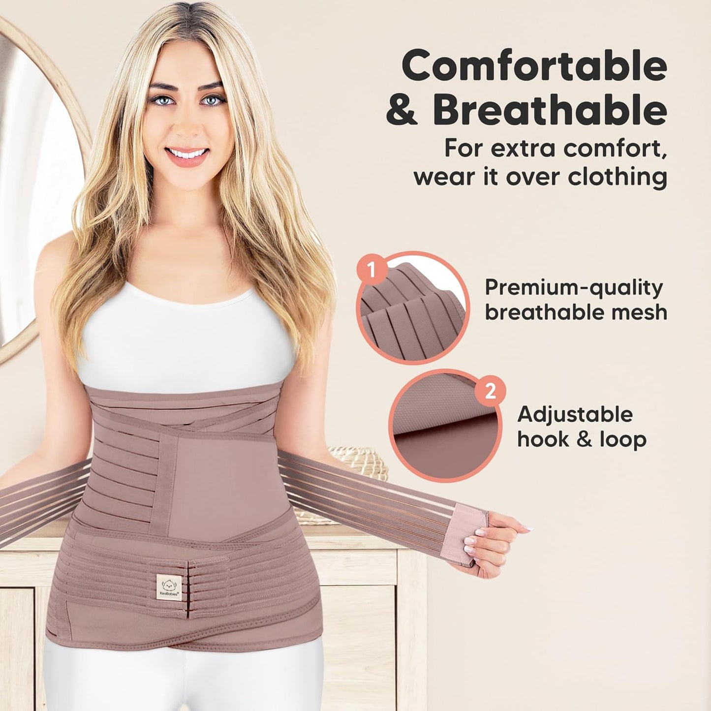 3 in 1 Postpartum Belly Support Recovery Wrap – Postpartum Belly Band, After Birth Brace, Slimming Girdles, Body Shaper Waist Shapewear, Post Surgery Pregnancy Belly Support Band (Dusty Plum, XL)