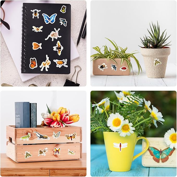 Insect Animals Stickers 840 Count Insect Bug Butterfly Animal Stickers Party Favors Gifts Sticky Decor for Scrapbook Calendar Planner Gift Wrap Decor