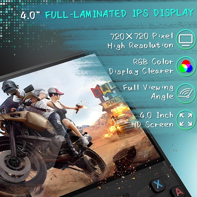 R36MAX Handheld Game Console, 40000+ Games Retro Gaming Console, 256GB TF Card Mini Retro Video Console, 4000mAh Rechargeable 4.0" IPS HD Screen Portable Pocket Arcade (Transparent Black)