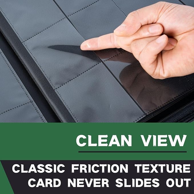 1000+ Pockets Trading Card Binder, 16-Pocket Card Ablum Compatible with MTG,Sports Cards & Other Standard Size Trading Cards (Green)