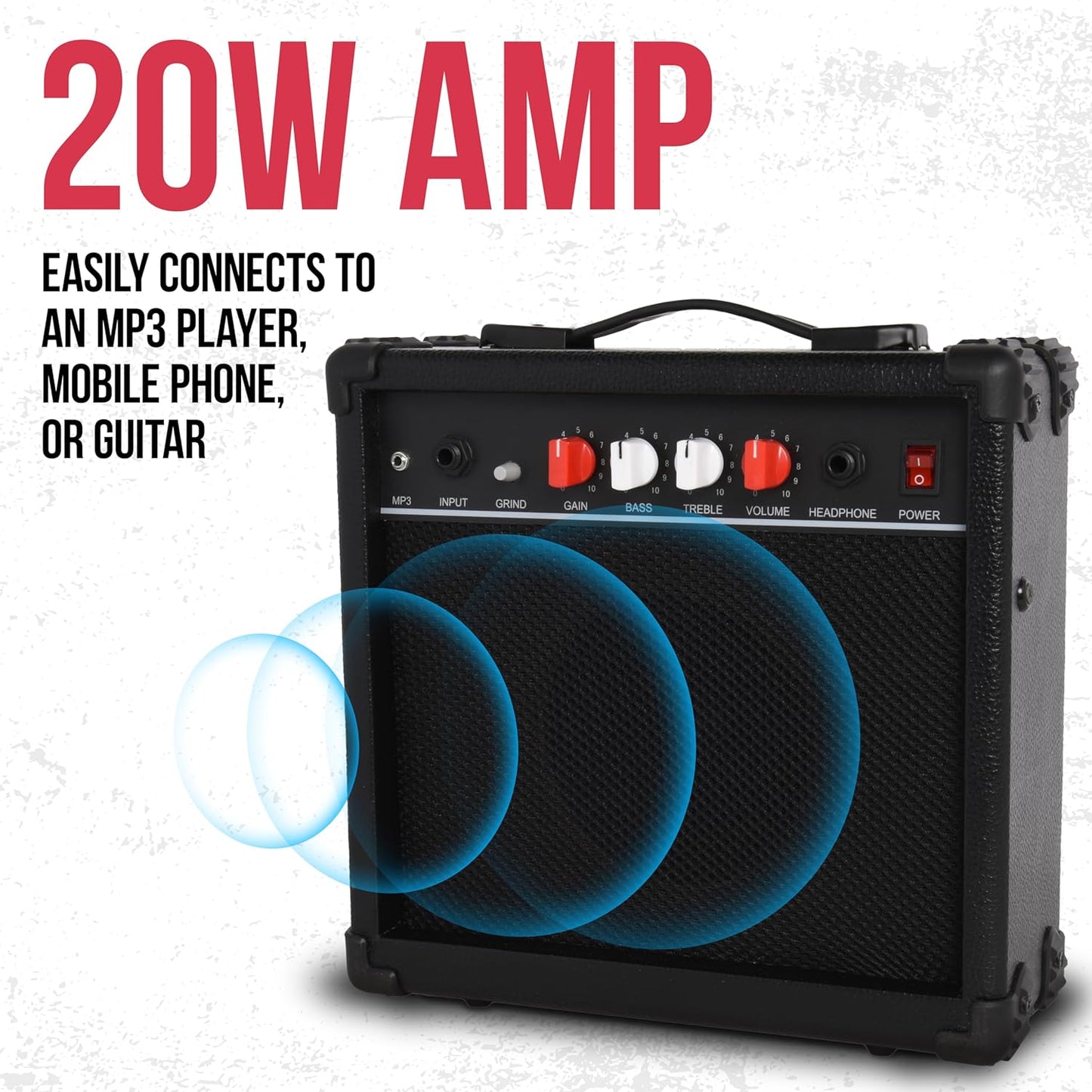 LyxPro 30 Inch Electric Guitar and Starter Kit for Kids with 3/4 Size Beginner’s Guitar, Amp, Six Strings, Two Picks, Shoulder Strap, Digital Clip On Tuner, Guitar Cable and Soft Case Gig Bag - Black