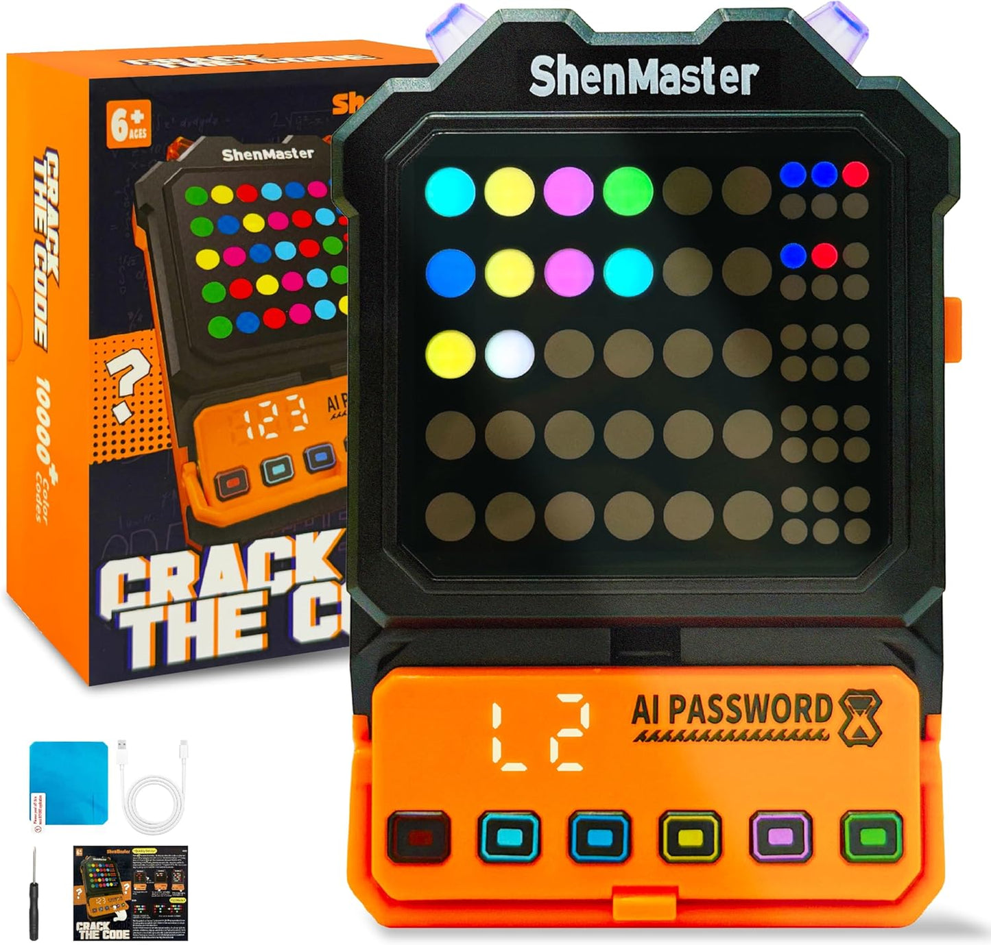 Super Decoder Game, 10000+ Colors Crack The Code-Breaking Puzzle Memory & Brain Teasers Games for Kids and Adult, Multiplayer Handheld Mastermind Travel Games, Birthday for Boys & Girls