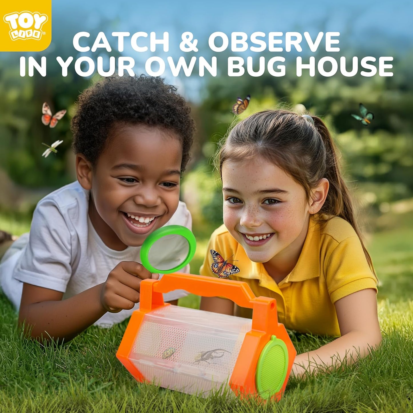 TOY Life Kids Explorer Bug Catcher Kit with Safari Costume, Binoculars Kids Outdoor Toys, Bug Toys, Butterfly Net, Camping Set Outdoor Activities Adventure Kit Nature Exploration Gifts Kid Ages 3-12
