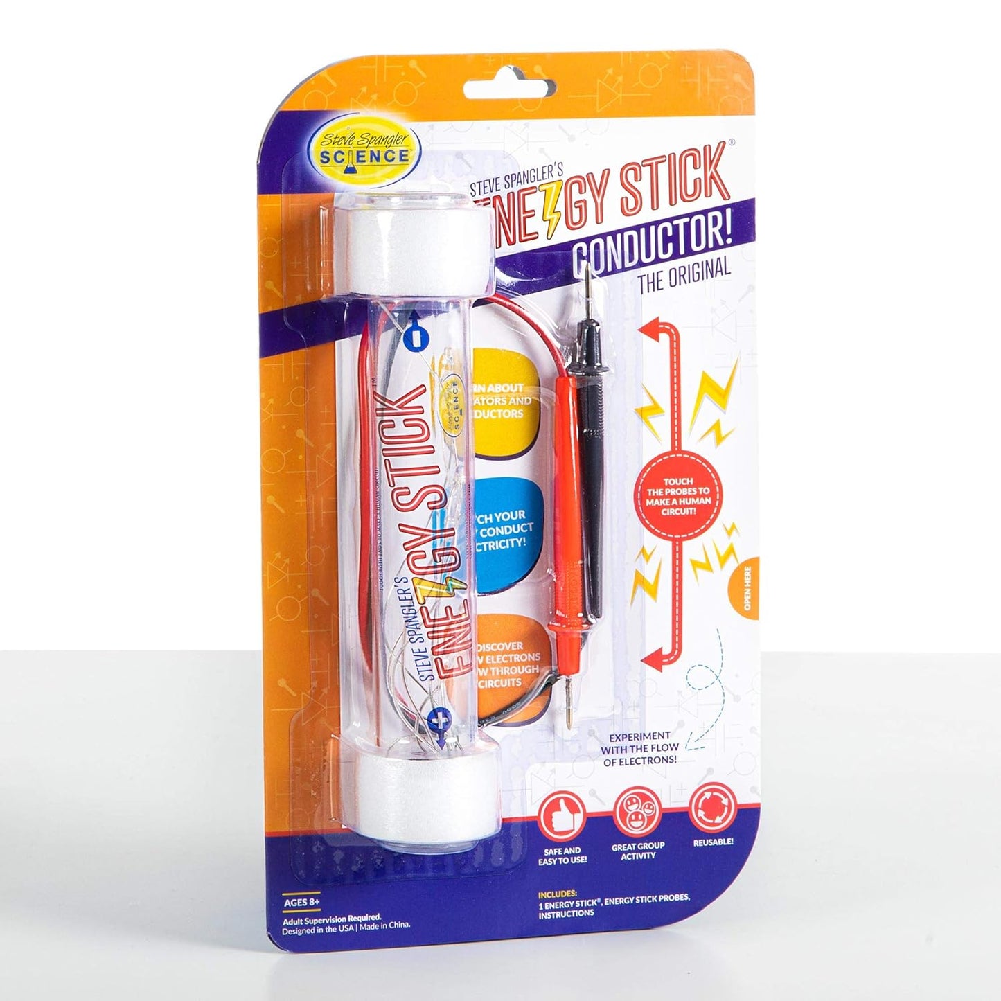 Steve Spangler Science Energy Stick Conductor - Experiments for Kids - Learn About Electricity, Insulators & Conductors - Great Stocking Stuffer