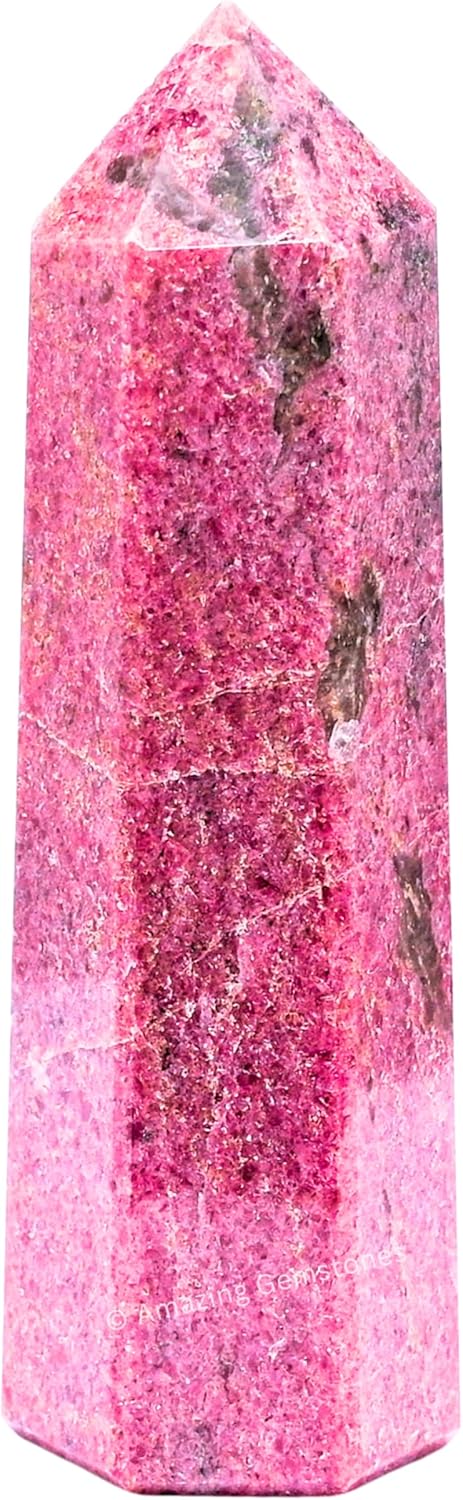 Amazing Gemstone Large Rhodonite Crystal Towers ~ Natural Healing Crystal Point Obelisk for Reiki Healing and Crystal Grid (5.5" to 6" INCH)
