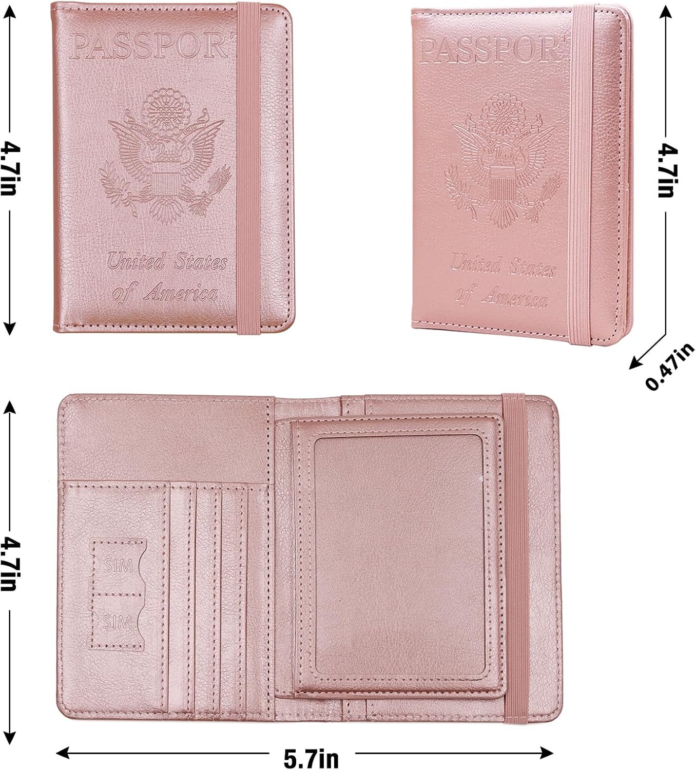 Melsbrinna Rfid Passport Holder for Travel women/Men, Cute Passport Wallet Rfid Blocking Card Slots, Rfid Passport Cover/CaseTravel Wallet, Passport Book Holder (1, Pink2)
