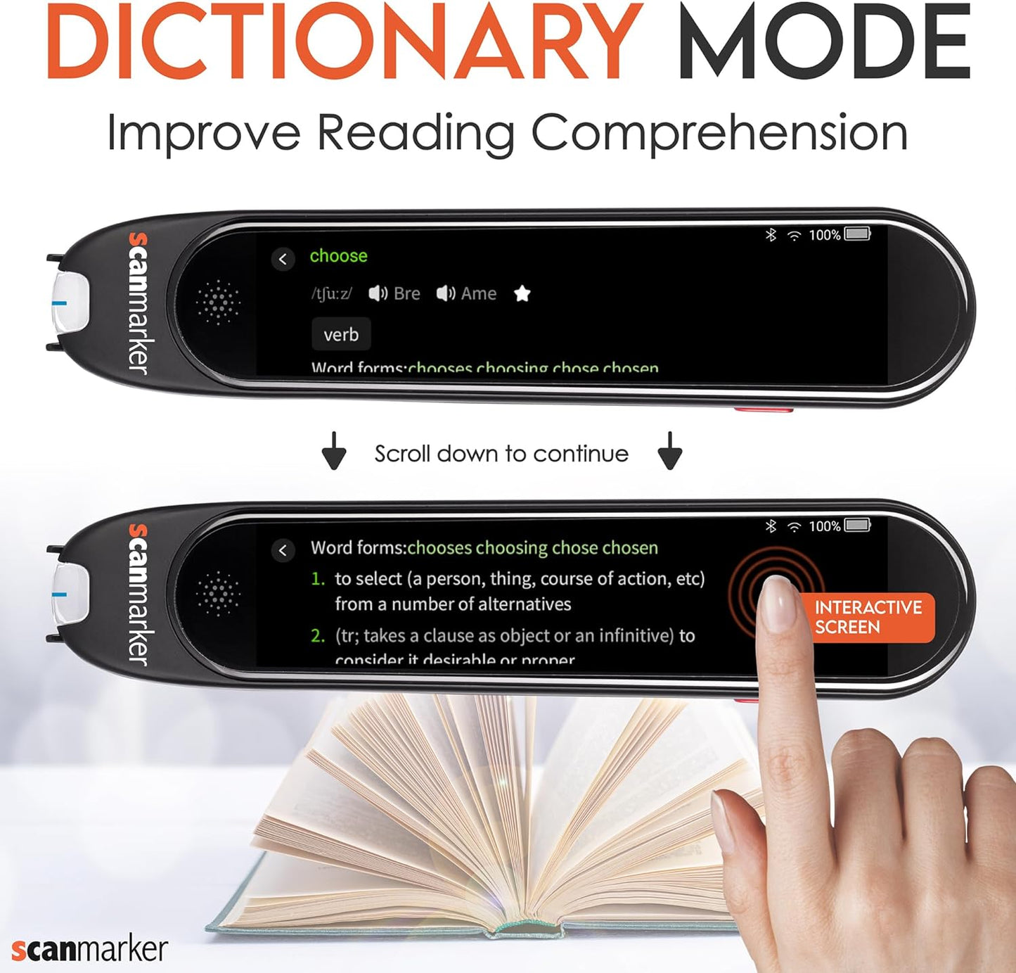 Scanmarker Pro | Translation Pen & Reading Pen for Kids & Adults | Assistive Tool & Language Translator Device for Dyslexia, Reading Support & Language Learners | Translator Pen for 100 Languages