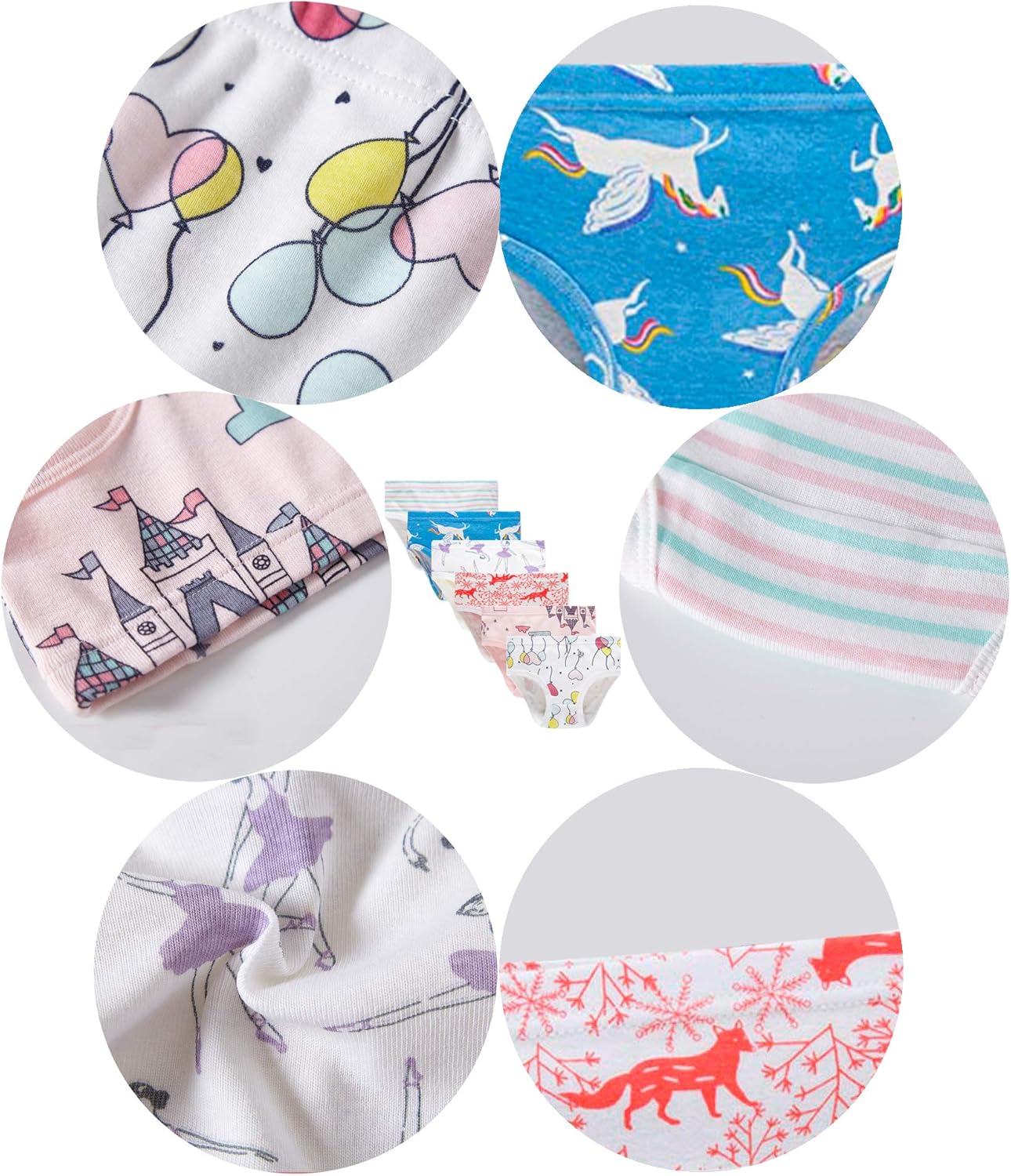 Barara King Little Girls' Soft Cotton Underwear Toddler Undies Kids panties