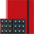 Trading Card Binder 9 Pocket, 360 Pockets Collectible Trading Card Album, Sports Card Binder for Standard Cards, Side Loading Card Folder for MTG Sports Baseball TCG Football Basketball Cards Red
