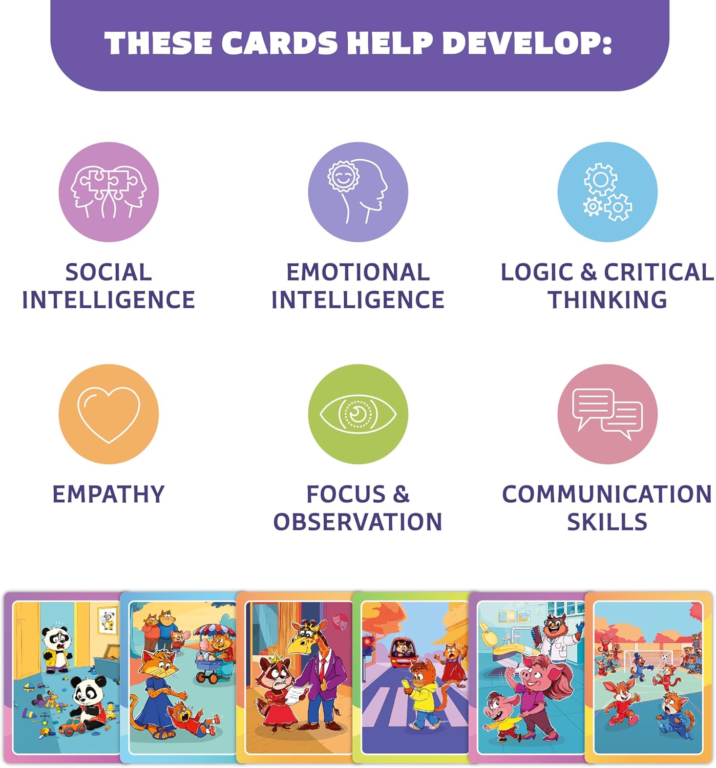 Who What Why Conversation Cards for Kids – Learning Materials for Social Skills, Emotional Intelligence, Empathy & Critical Thinking – Speech Therapy, Articulation & Sequencing Card Game, Ages 4+