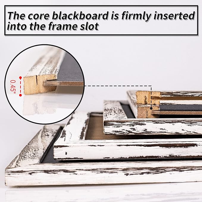 Chalkboard 12x16 inches, 3 Pack Non-Magnetic Blackboard, Rustic White Wooden Framed Chalkboards for Wedding, Kitchen and Home Decor