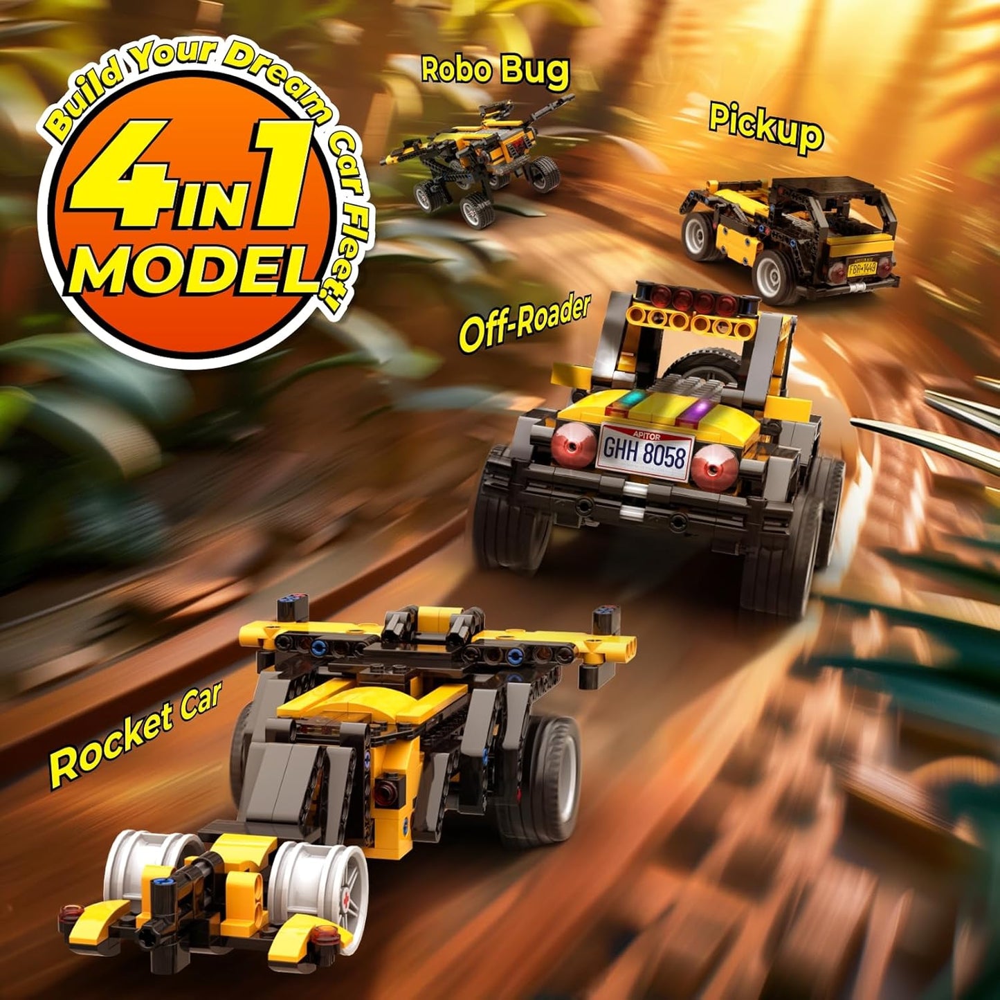 Robot R Smart Robot Building Kit with Storage Box, 4-in-1 Programmable App Remote Control Off Roader Car Toy, Authentic and Functional Design, Coding Gifts for 6 7 8 9 10 11 12 Years Old Kids