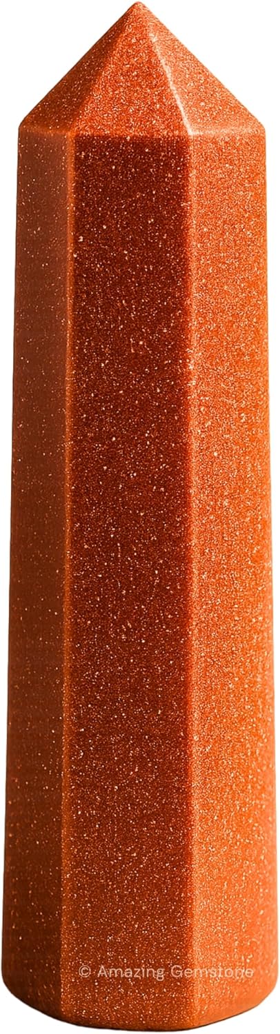 Amazing Gemstone Red Goldstone Crystal Towers - Natural Healing Crystal Point Obelisk for Reiki Healing and Crystal Grid (2 Inch to 3 Inch)