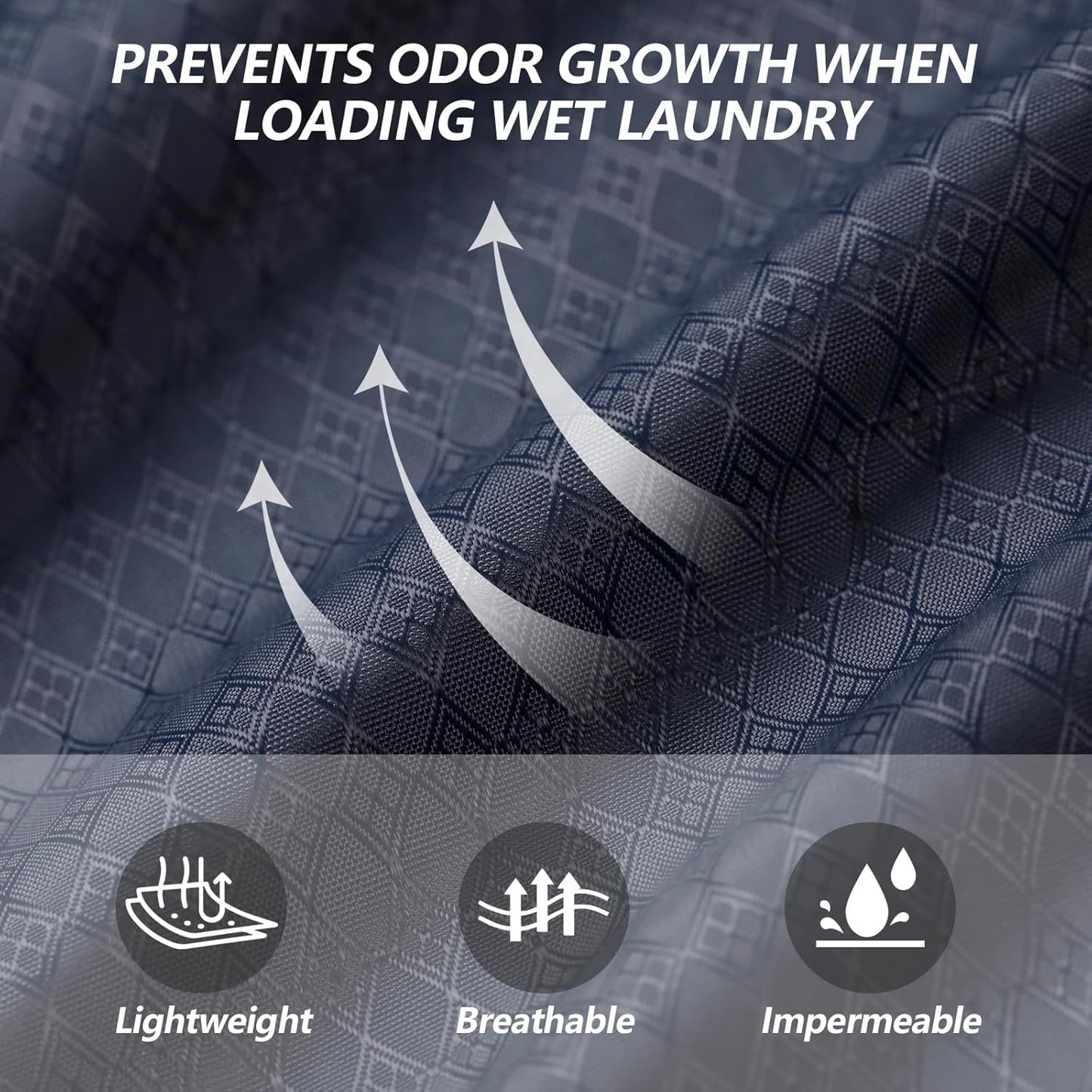 MissBoy Laundry Bag, Nylon Dirty Clothes Storage Bag, Splash-proof Travel Camping Laundry Bags with Zip, Lightweight Foldable Swimming Dry Wet Bag