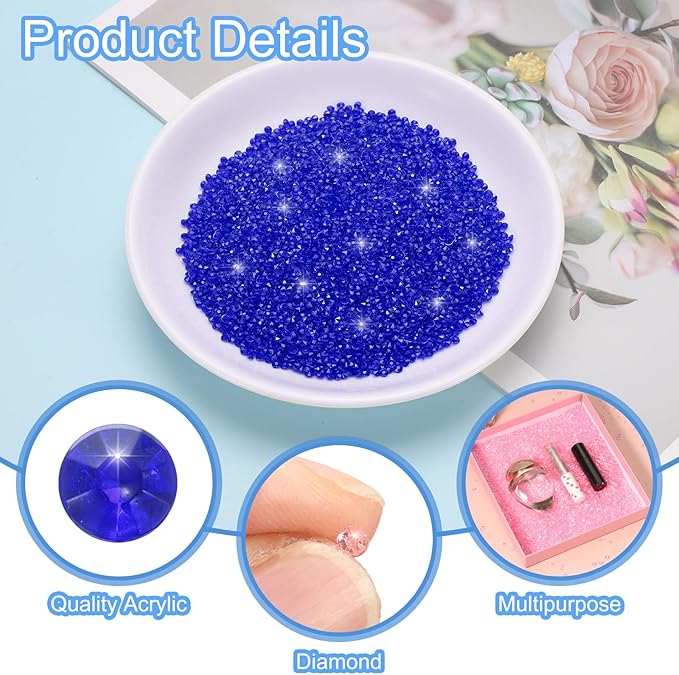uxcell 10000Pcs Wedding Table Scatter Confetti Fake Crystals Acrylic Diamonds Rhinestones Vase Fillers Gems for Crafts,Table Centerpiece Decor, Bridal Shower Party (Dark Blue, 3mm)