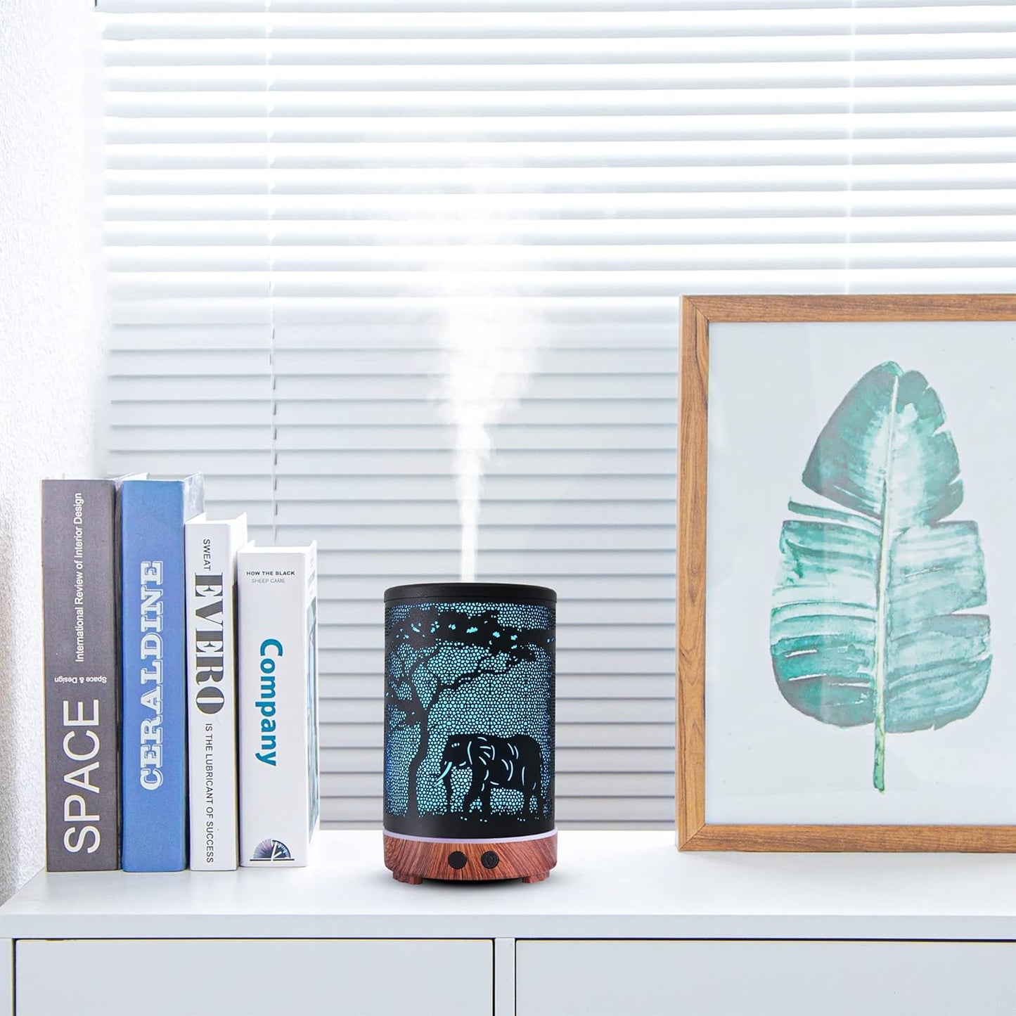 Essential Oils Diffuser,Aromatherapy Diffuser,Birthday Gifts for Women Mom Grandma,Metal Cool Mist Humidifier with 7 Colors Lights Waterless Auto Off Air Diffusers（Elephant）