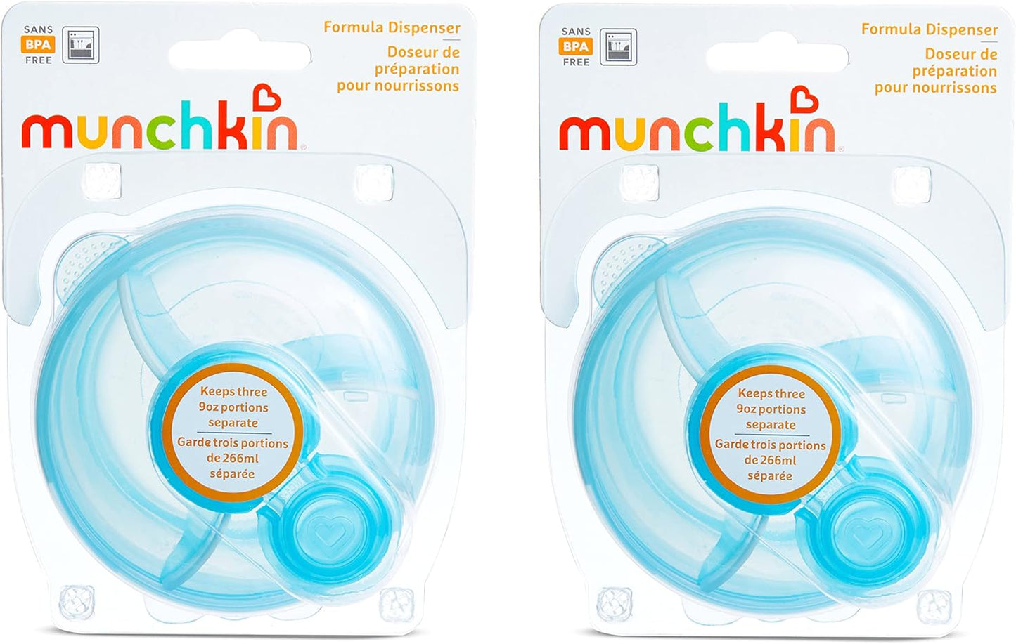 Munchkin® Formula Dispenser, BPA Free, 3 9oz Sections, Blue, 2 Pack