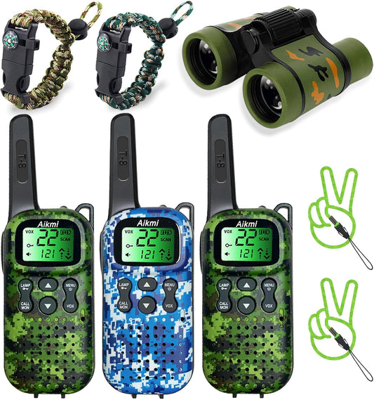 Walkie Talkies for Kids Toys Boys Gifts Aged 5+ Long Range 2 Way Radio for Camping Hunting Hiking Outdoor Game 6 7 8 9 10 Year Old Birthday Present for Kids