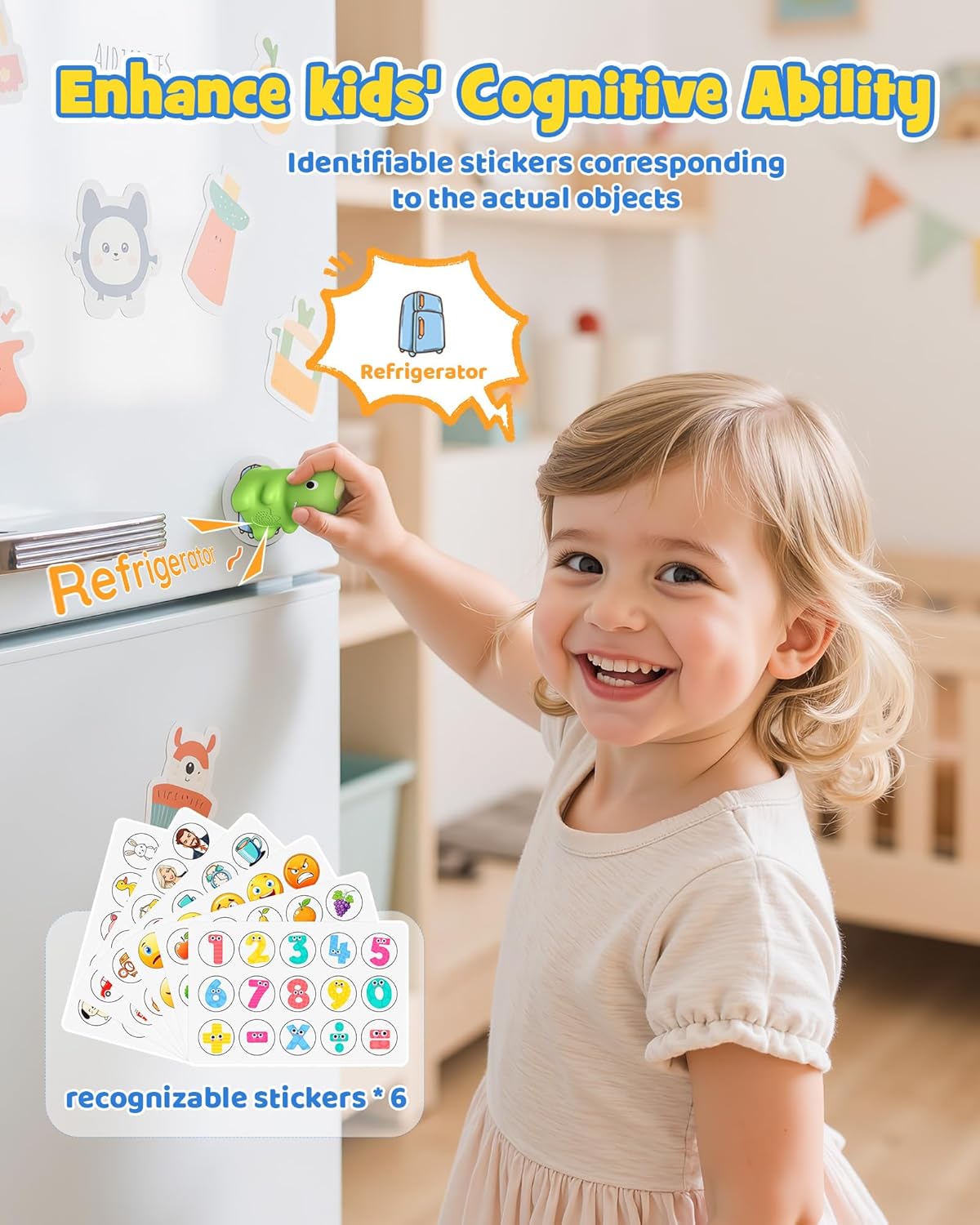 Montessori Toys for Kids Reading Set: Dinosaur Talking Pen with 73PCS FlashCard&6 Stickers, Montessori Language Learning Speech Therapy Toys, Autism Sensory Interactive Educational Gifts for Boy Girl