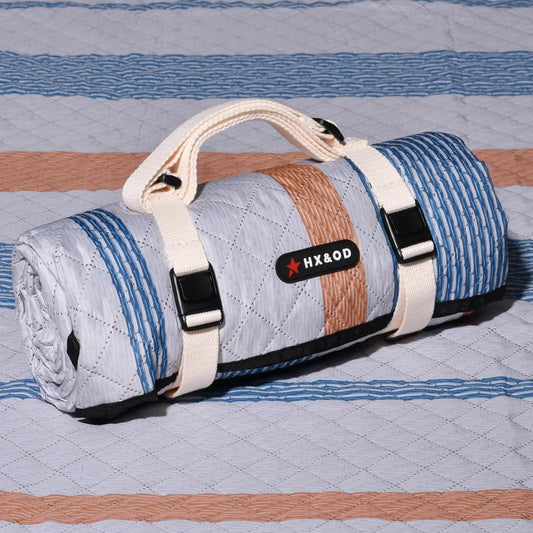 Waterproof Picnic Mat, Outdoor Camping Oversized Field Blanket. Portable Thickened Camping Blanket, Suitable for Beach, Camping, Music Festival, Party, Outdoor Adventure. (Yellow&Blue&White, 80”x80”)