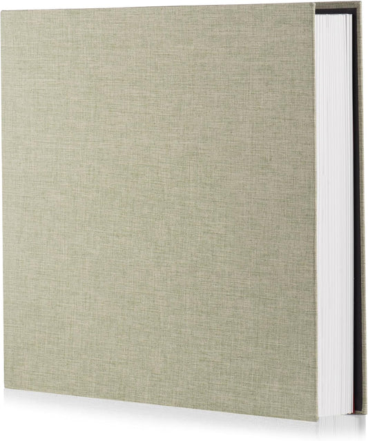 Photo Album Self Adhesive Scrapbook Album for 4Ã—6 Pictures DIY Magnetic Linen Cover Album 30 Blank Pages Great Gift for Family, Wedding, Birthday, Christmas, Anniversary(Grass Green)
