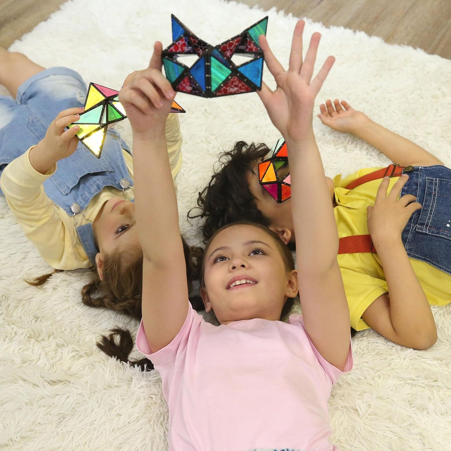 TOSY Magnet Pyramid Stone - 1 Cube Transforms into 1 Billion Shapes, 14 pcs (12 Puzzle pcs and 2 Accessories), 243 Rare Earth Magnets, Holographic Design Magnet Tiles Creative Puzzle STEM Toy, 2-Pack