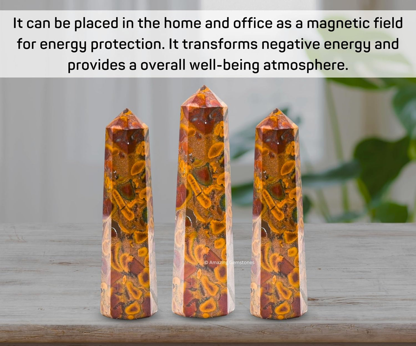 Amazing Gemstone Fruit Jasper Crystal Towers - Natural Healing Crystal Point Obelisk for Reiki Healing and Crystal Grid (2 Inch to 3 Inch)