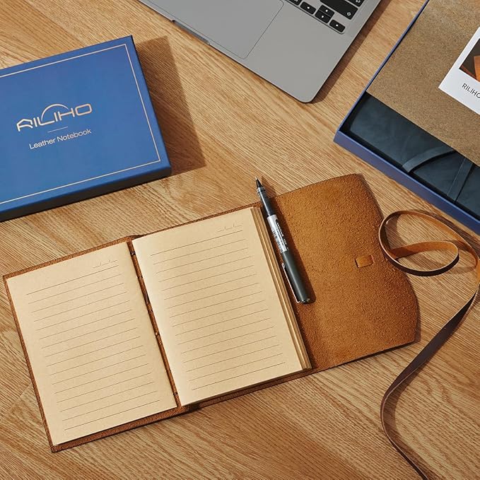 Leather Journal Notepad, Small Notebook 4.8x6.5 Inches, Mini Journal, Retro Premium Planner, Lined Diary Vintage Style, Ideal for Women and Men, Artists, Travelers, Brown