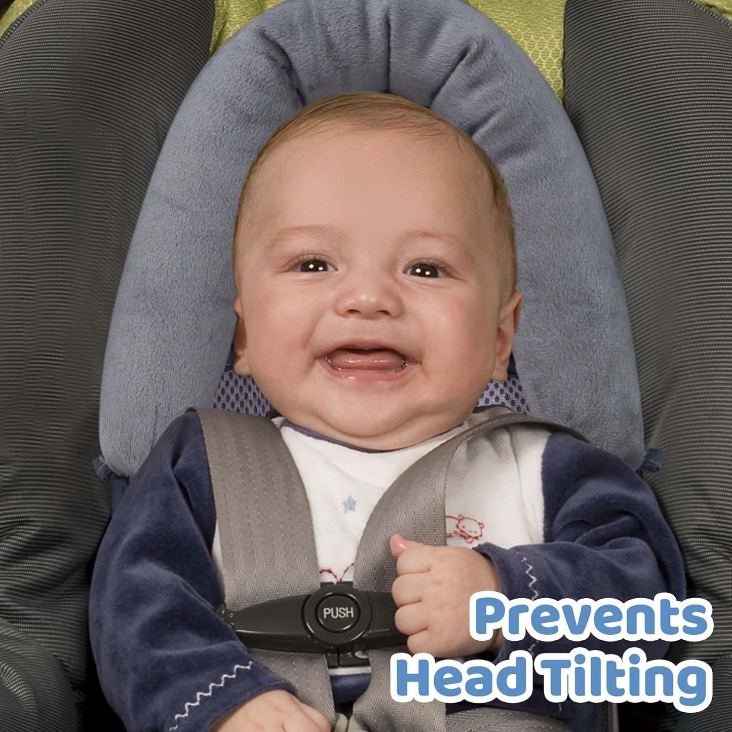 Pro Goleem Breathable 3-in-1 Infant Car Seat Head Support, Soft Infant Car Seat Insert, Carseat Cushion for Toddler, Perfect for Car Seat, Strollers, Swings, Carrier, Bouncer, Black and Grey