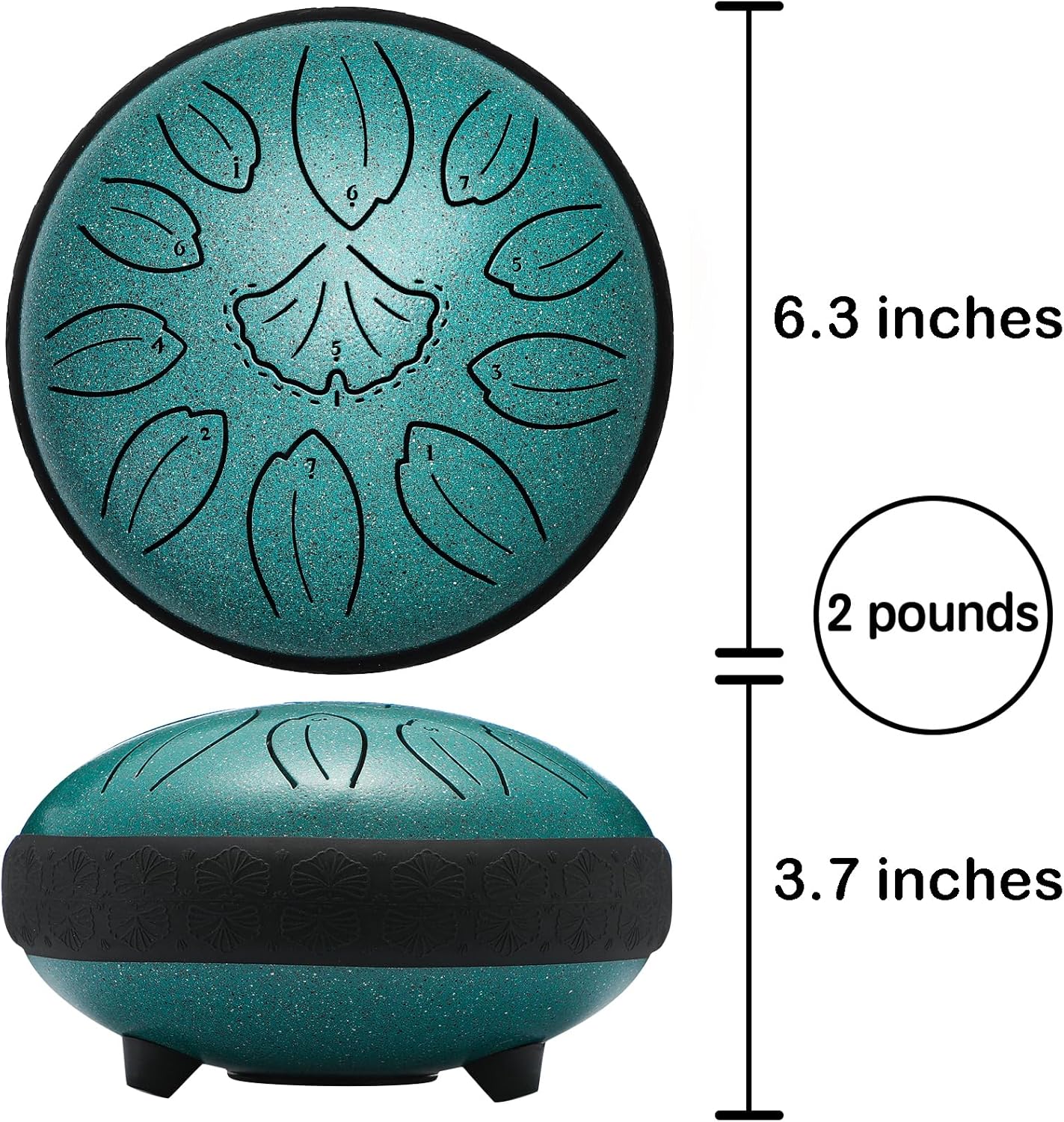 Steel Tongue Drum Percussion, 6 Inch 11 Notes Musical Instruments, Music Gifts for Family Friends (Malachite)