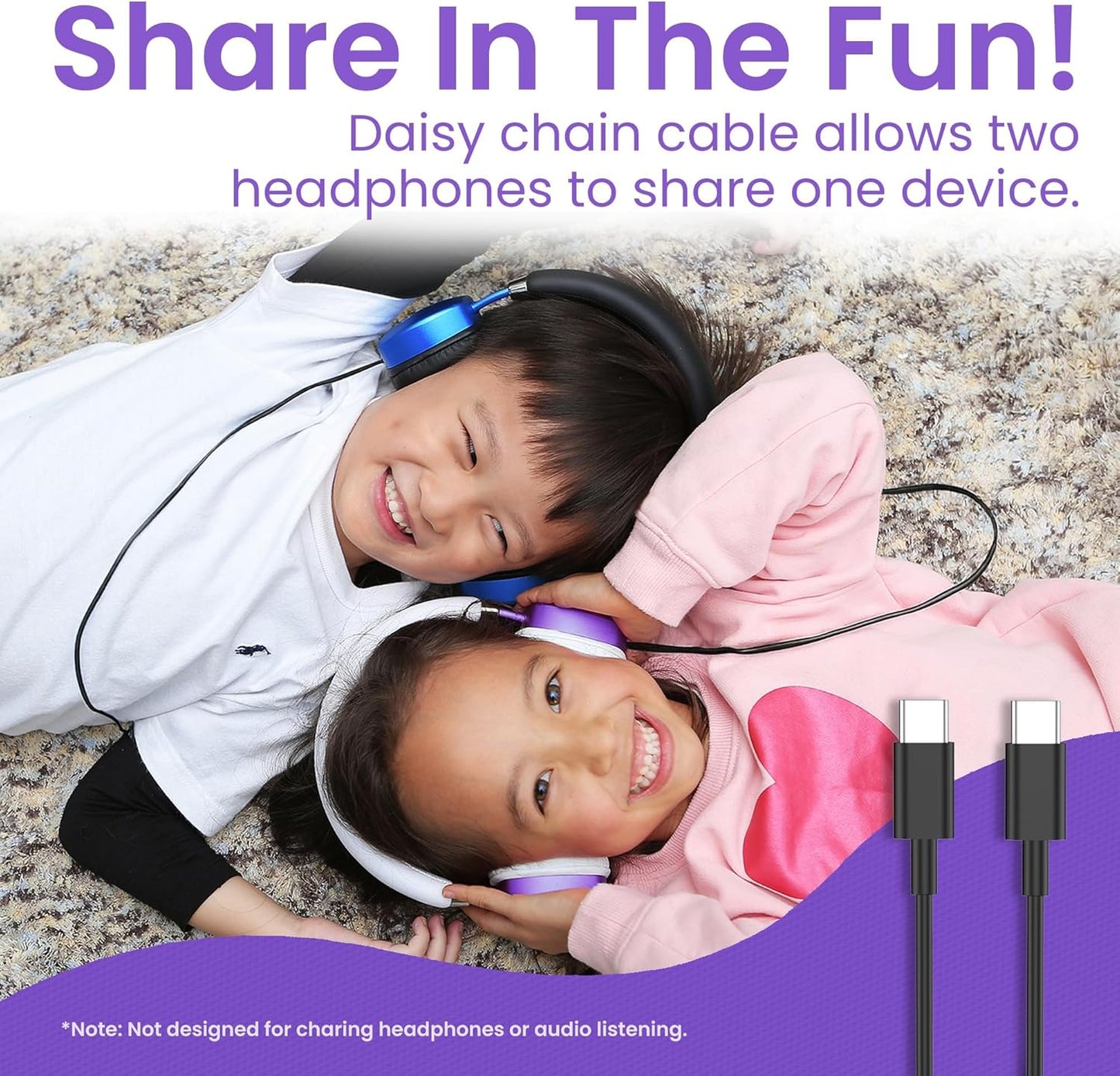 Puro Sound Labs PuroQuiet Plus Kids Noise Cancelling Headphones, Bluetooth Kids On Ear Headphones with Mic, Lightweight On-Ear Design, Studio-Grade Sound (Purple)