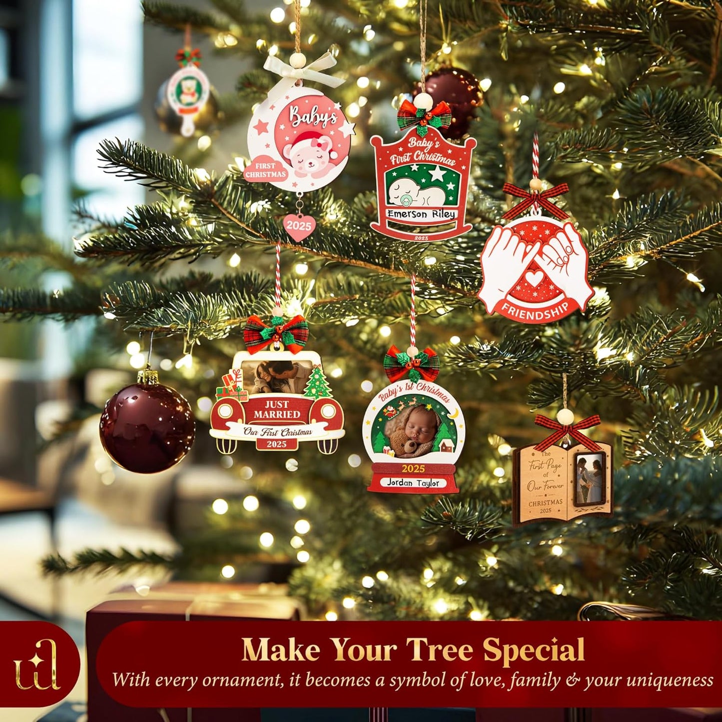 2025 Friendship Ornaments for Women Friends - Best Friends Ornaments for Women, Unique Best Friend Christmas Ornament 2025 for Christmas Tree Decorations, Special Friendship Birthday Gifts