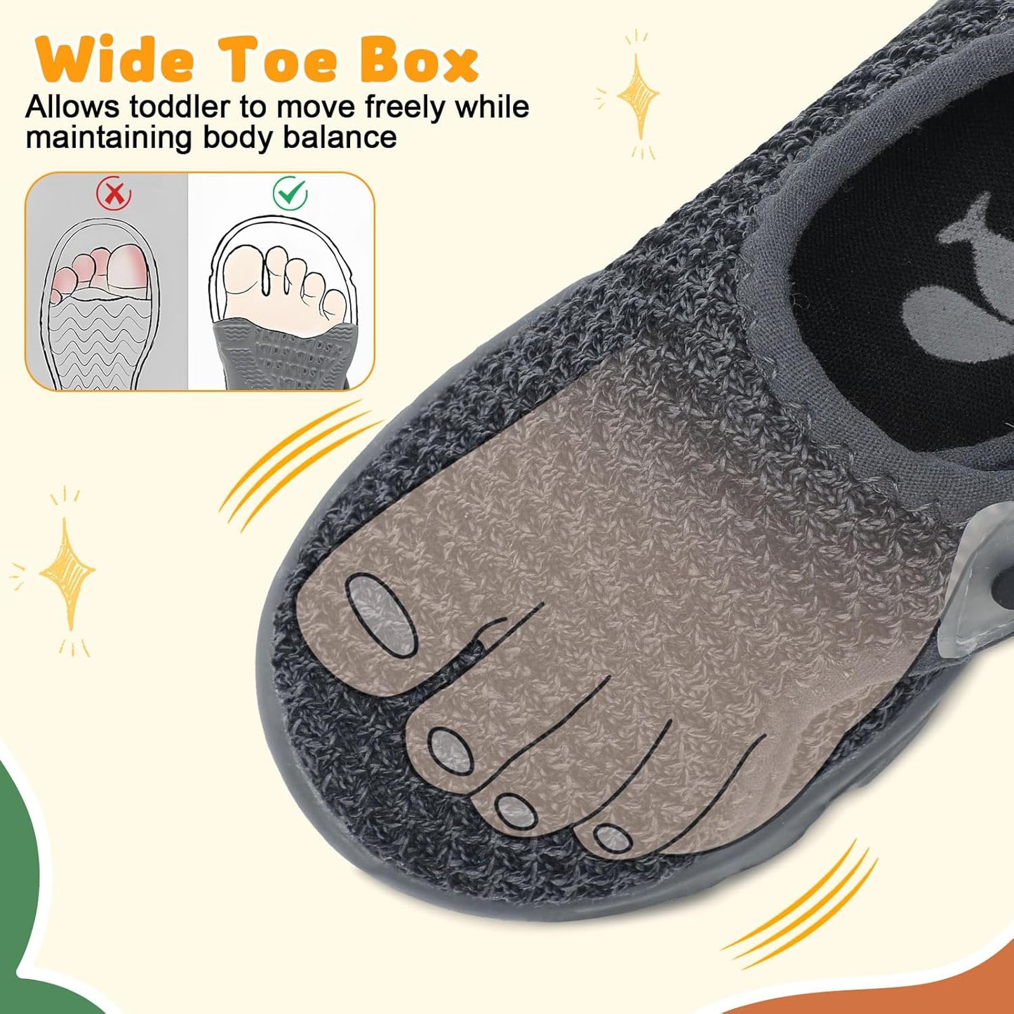 FEETCITY Baby Shoes Boys Girls First Walking Shoes Infant Sneakers Lightweight Slip On Shoe