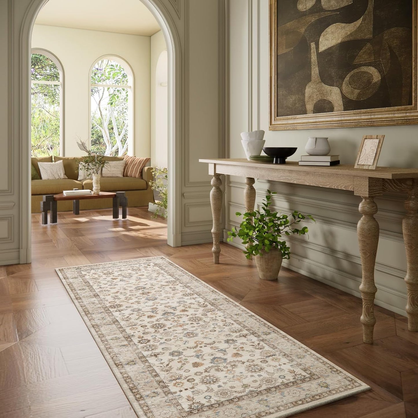 Washable Runners for Hallways Kitchen Rug: 2'x6' Kitchen Runner Stain Resistant Non Slip Low Pile Soft Carpet Runners for Hallways Bedroom Entryway Indoor Beside Bathroom Laundry Room