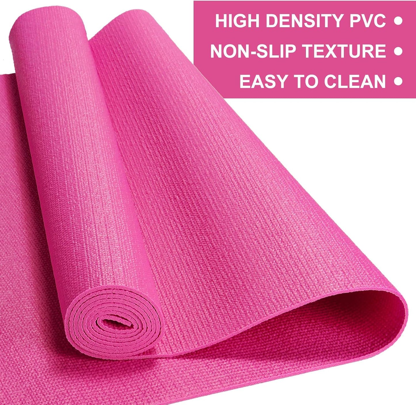 Funtery 16 Pack 3 mm Thick Yoga Mat Exercise Workout Mat Non Slip Fitness Pad for Women Gym Home Yoga Pilates