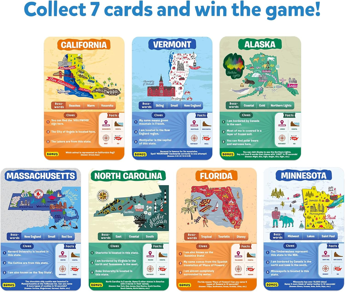 Skillmatics Guess in 10 States of America, Educational Travel Toys for Boys, Girls, and Kids Who Love Card Games, Board Games, Geography and History, Gifts for Ages 8, 9, 10 and Up