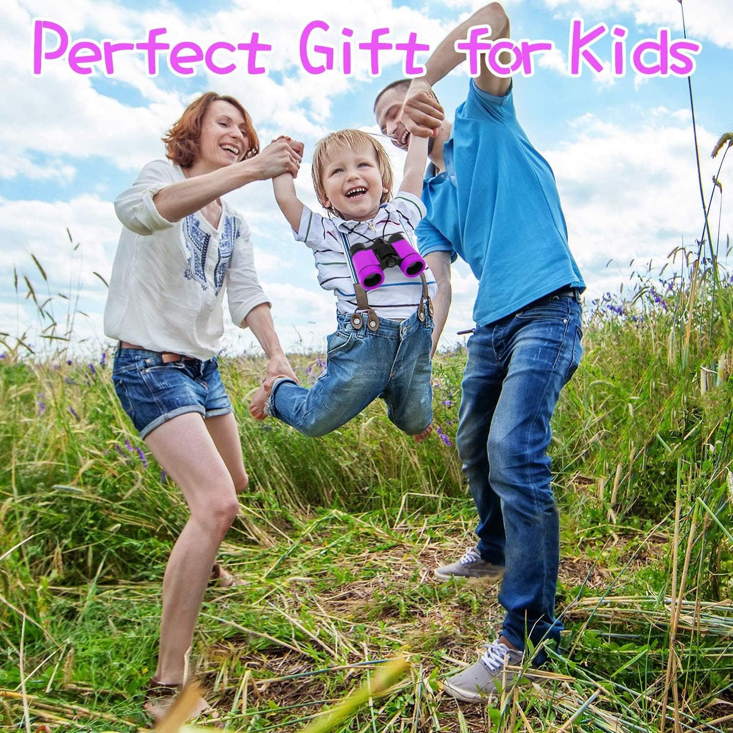 Scotamalone Kids Binoculars Shock Proof Toy Binoculars Set for Age 3-12 Years Old Boys Girls Bird Watching Educational Learning Hunting Hiking Birthday Presents