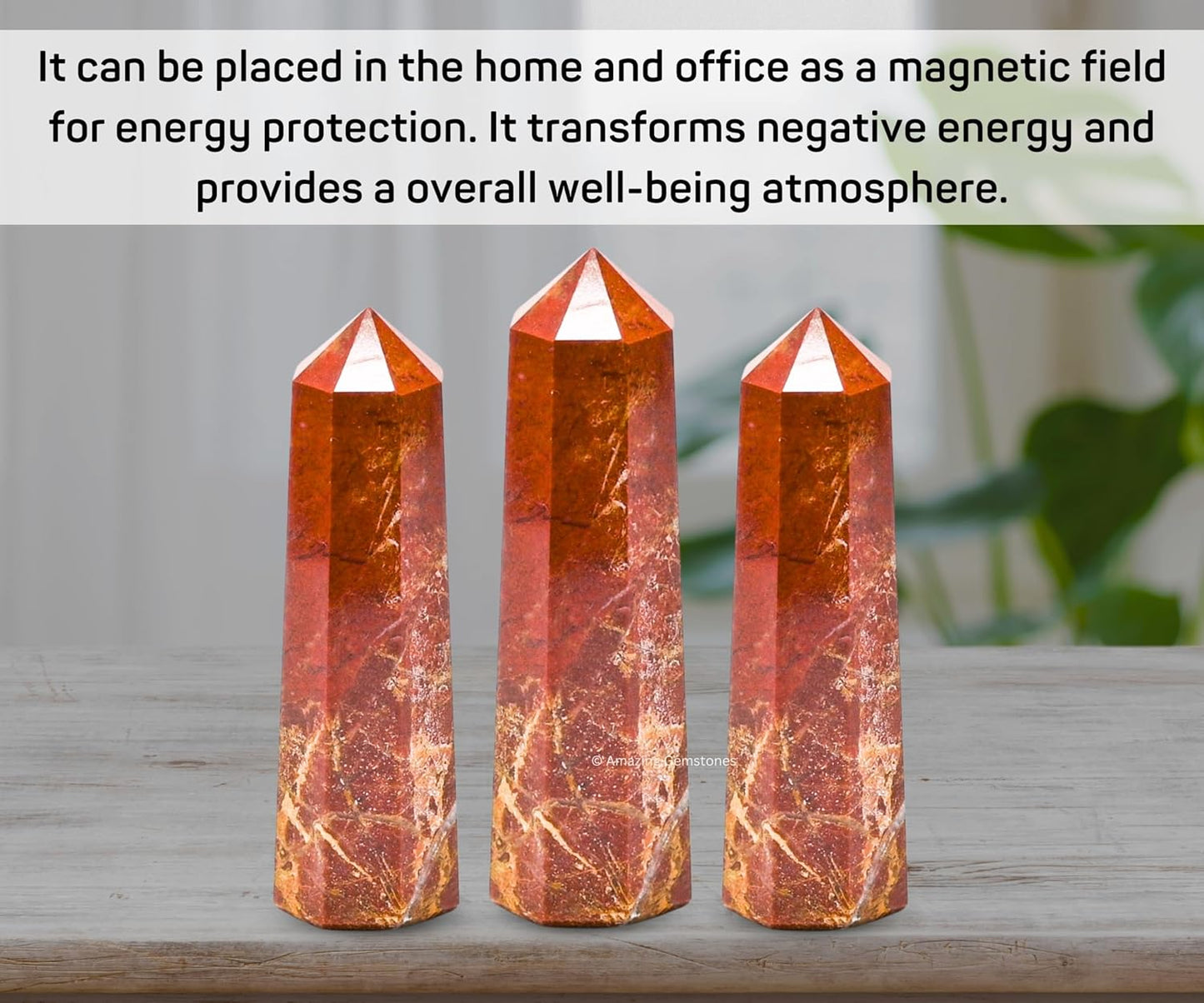 Amazing Gemstone Brecciated Jasper Crystal Towers ~ Natural Healing Crystal Point Obelisk for Reiki Healing and Crystal Grid (2" to 3" INCH)
