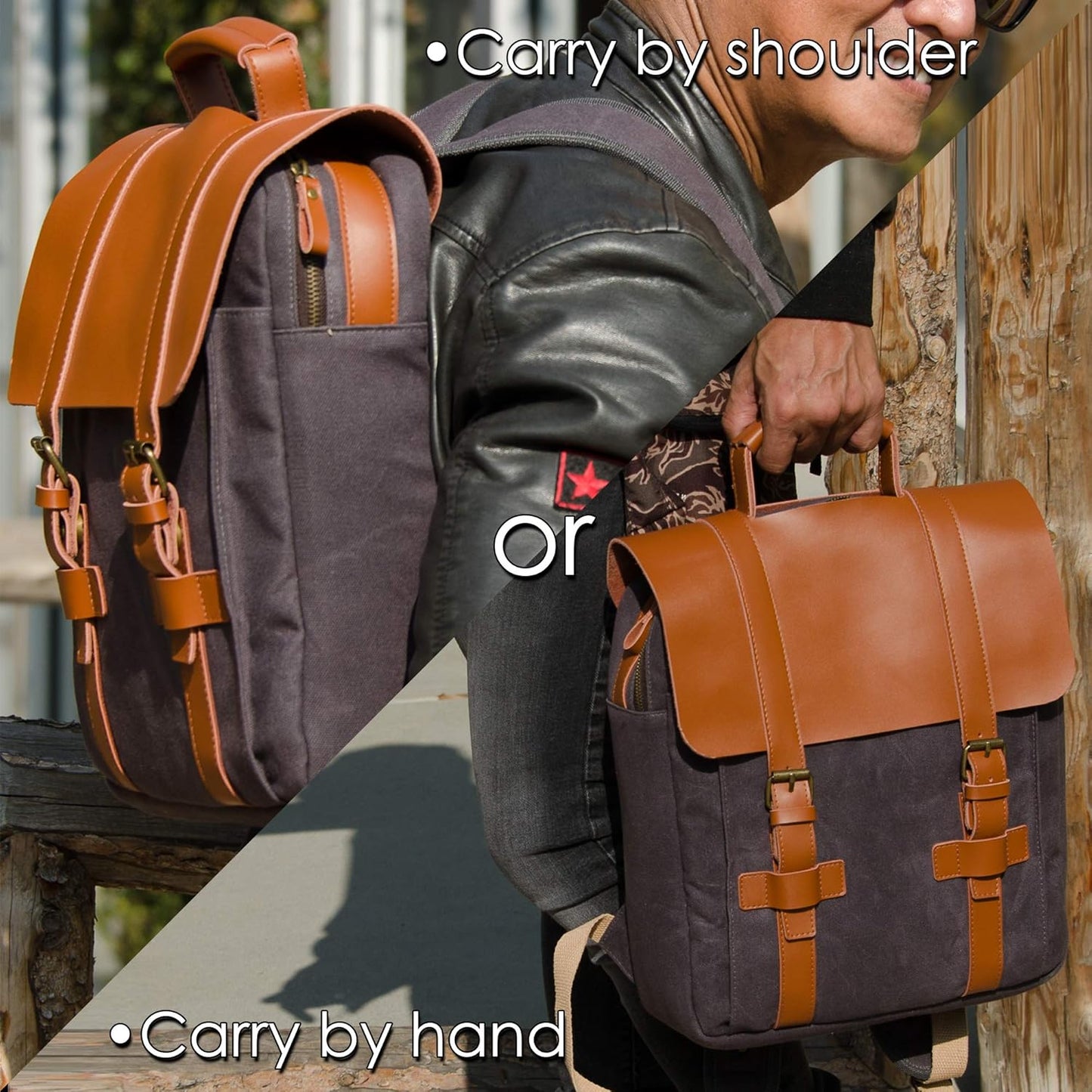 The Pinot Wine Bag, Insulated Bottle Holder Backpack For Travelling, Outings and Festivals, Leather Back With Padded Faux Fleece Interior & Corkscrew by Primeware Inc.