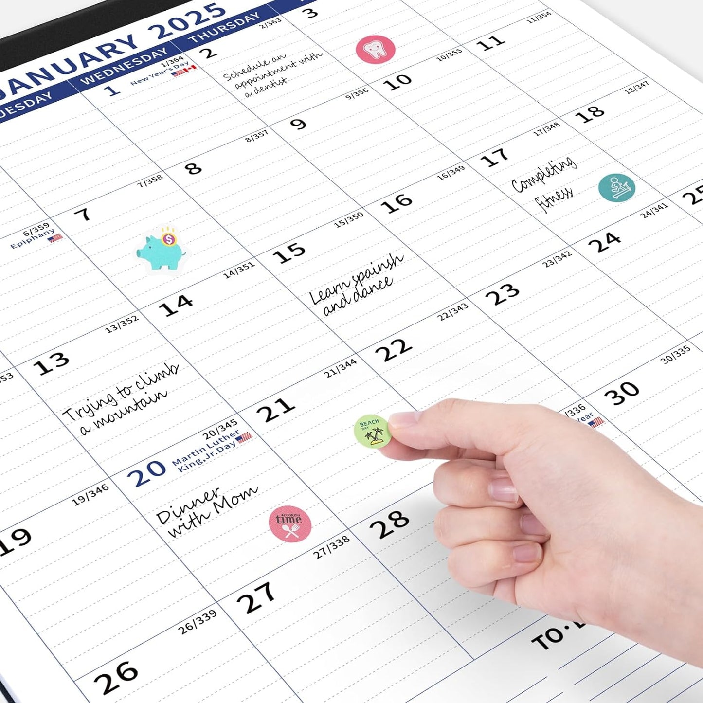 Ospelelf Large Wall Calendar 2025-2026 Calendar 22'' x 17'' Monthly Desk Calendar 18 Month Family Calendar, Use Jan 2025 - June 2026