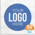 Big Dot of Happiness Custom Logo Party Napkins, Personalized Corporate Branded Business Decor, Your Logo Here White 3-Ply Paper Luncheon Napkins - 50 Count