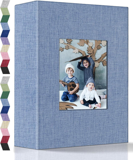 Popotop Photo Album 4x6-200 Photos Photo Books with 200 Horizontal Pockets,Linen Cover Albums for Family Wedding Anniversary Baby Vacation Pictures